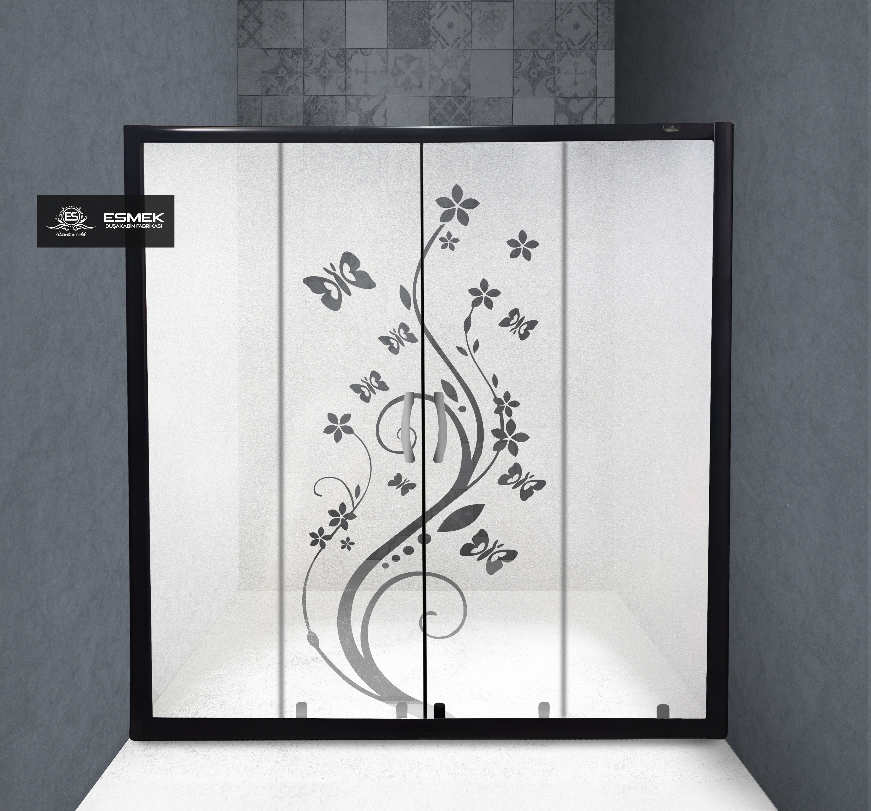 SUPER LUX SİYAH PROFİL 2+2 SÜRGÜLÜ 496 KOD KUMLU CAM